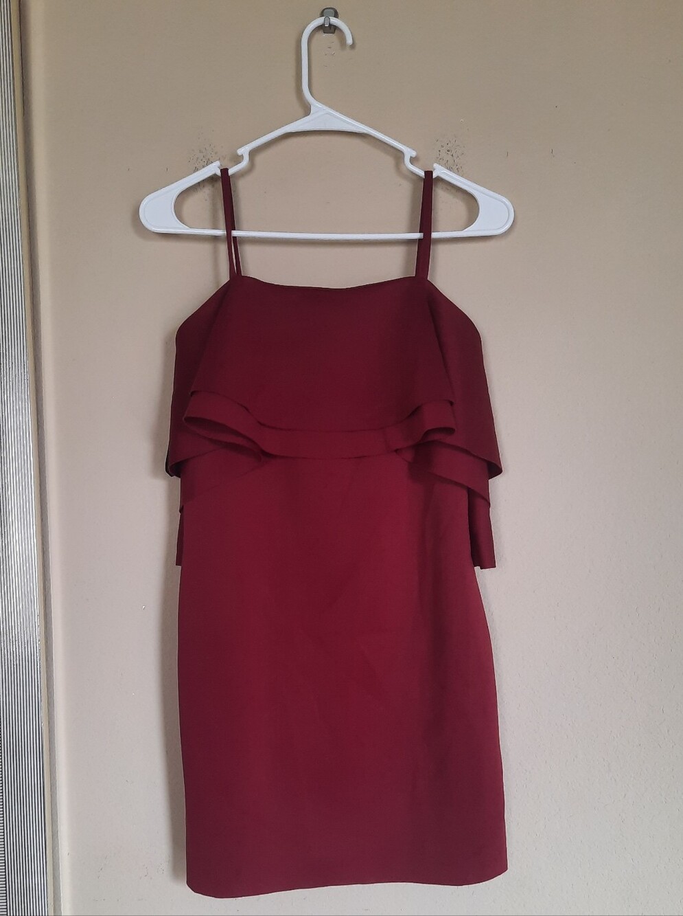 ASOS Burgundy Ruffle Mini Dress